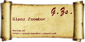 Gipsz Zsombor névjegykártya